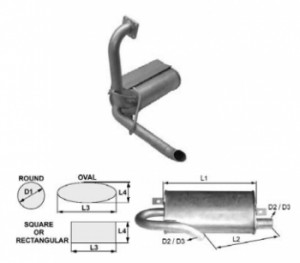Toba esapament ovala 305 mm pentru stivuitor JCB