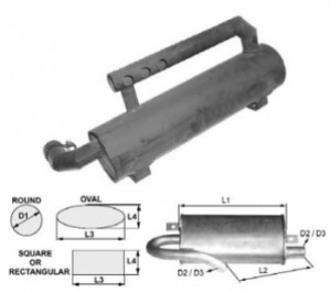 Toba de esapament 500 mm rotunda pentru stivuitor Clark