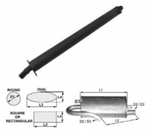 Toba de esapament rotunda 1073 mm pentru stivuitoare Hyster