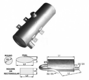 Toba de esapament rotunda 370 mm pentru stivuitor Hyster