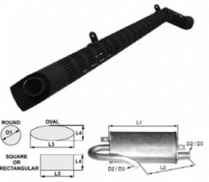 Toba de esapament rotunda 450 mm 134TA8109 pentru stivuitor Jungheinrich