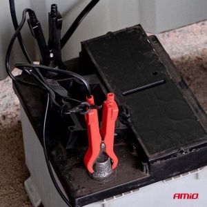 Încărcător baterie digital 12V/24V 8A AMIO PRO HOOK – Redresor baterii AGM, GEL, STD și LiFePO4 - Img 5