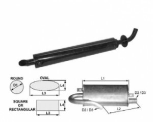 Toba de esapament 700 mm rotunda pentru stivuitoare Fenwick & Peg