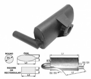 Toba de esapament ovala 341 mm pentru stivuitor JCB