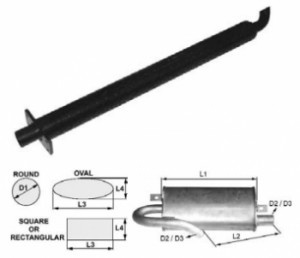Toba de esapament rotunda 900 mm 139TA1532 pentru stivuitoare Jungheinrich