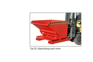 Container basculabil pe 3 directii pt spani si emulsii 0.3mc - 750kg - Bauer S3S 300 - Img 2