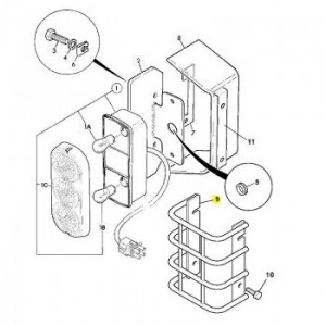 Grilaj protectie lampa spate buldoexacvator JCB