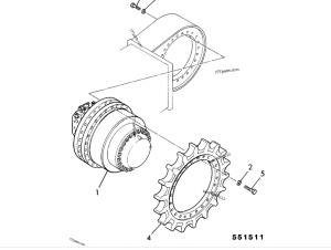 Roata motrica senila JCB dinti: 21 · gauri: 22 · pas: 190 mm Sprocket drive JS210 JRA0113 - Img 2
