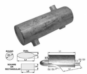 Toba de esapament 370 mm rotunda pentru stivuitor Clark