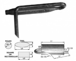 Toba de esapament 670 mm pentru stivuitor Clark