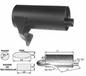 Toba de esapament rotunda 350 mm 118TA1216 pentru stivuitor Jungheinrich