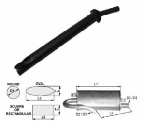 Toba de esapament rotunda 690 mm pentru stivuitoare Hyster