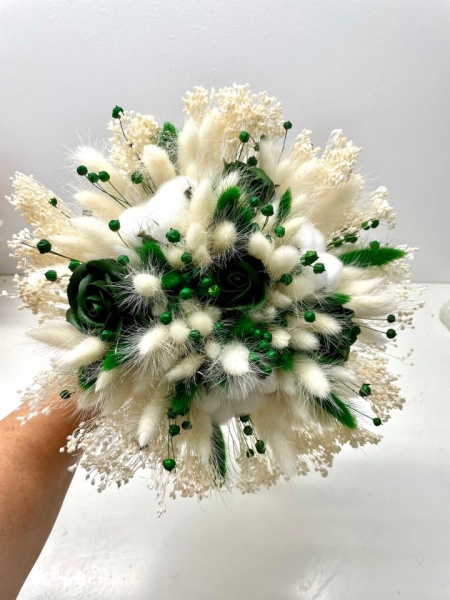 Buchet mireasa sau nasa - flori naturale uscate, cod B38