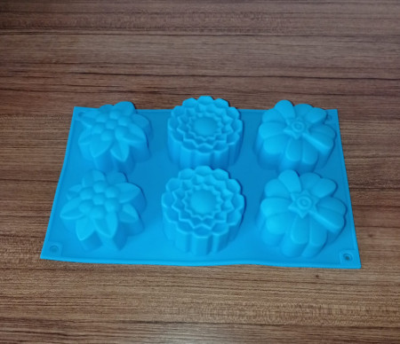Forma silicon pentru prajituri/bomboane 6 piese - model floral/trandafiri