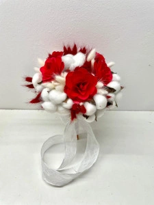 Buchet mireasa sau nasa - flori naturale uscate, cod B17