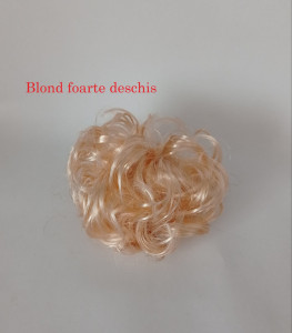 Mesa elastica de par dezordonat pentru coc, blond - Img 3