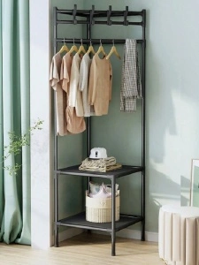 Organizator pentru haine multifuncțional, 188 cm – negru