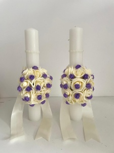 Set 2 lumanari nunta, flori naturale uscate, cod SL15