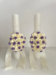 Set 2 lumanari nunta, flori naturale uscate, cod SL15