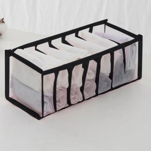 Organizator de haine și lenjerie cu 7 compartimente, pentru sertar sau dulap, 34 × 12 × 12 cm