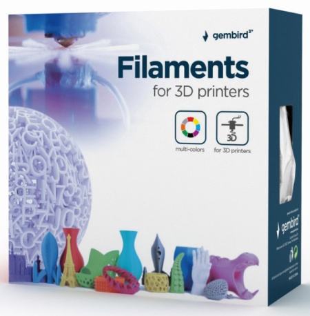 3DP-PLA-01-MTBK Mat PLA Filament za 3D stampac 1.75mm, kotur 1KG, black