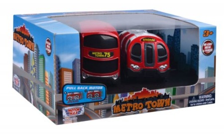 AUTOBUS 4" DIE CAST PULL BACK PUBL.TRNS. MOTOR MAX