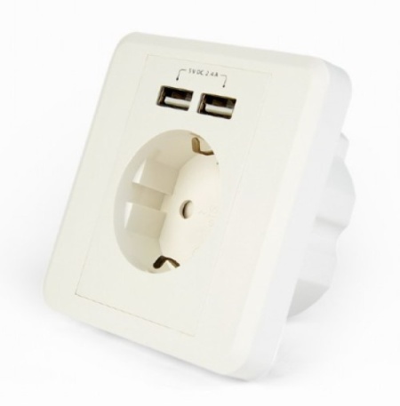 EG-ACU2A2-01 Gembird AC Suko za utikac 2 porta USB punjac, 2.4A