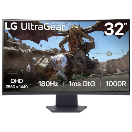 Monitor 31.5" LG 32GS60QX-B VA 2560x1440/180Hz/1ms/2xHDMI/DP/zakrivljeni
