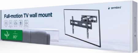 WM-80ST-033 ** Gembird TV nosac okretanje/tilt 37-80 VESA max.60x40cm, max 40kg, drzac (1359)