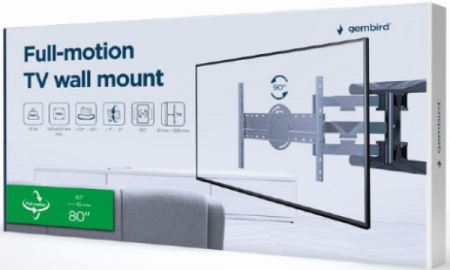 WM-80STR-01 Gembird TV nosac rotate/tilt VESA max. 60x40cm 40-80 max.50kg
