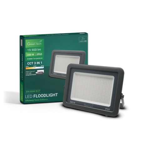 LED REFLEKTOR ALUMINIJUMSKI 200W 3CCT IP65 GREEN TECH