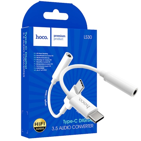 hoco. Adapter za slušalice, USB tip C na 3.5 mm - LS30