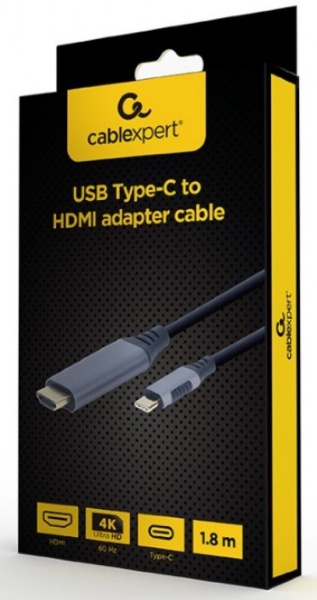 CC-USB3C-HDMI-01-6 Gembird USB Type-C to HDMI display adapter cable, space grey, 1.8 m A