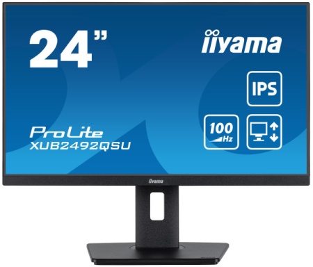 Monitor 23.8" Iiyama XUB2492QSU-B1 IPS 2560x1440/100Hz/0.5ms/HDMI/DP/USB/zvučni