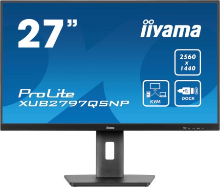 Monitor 27" Iiyama XUB2797QSNP-B1 IPS 2560x1440/100Hz/1ms/HDMI/DP/USB/RJ45/zvučn