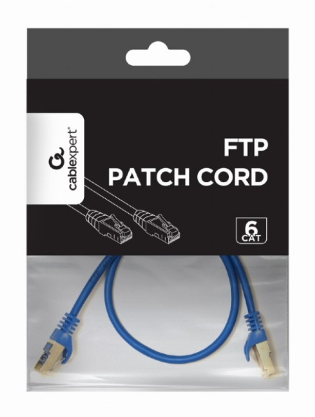 PP6-0.5M/B Gembird Mrezni kabl, CAT6 FTP Patch cord 0.5m blue