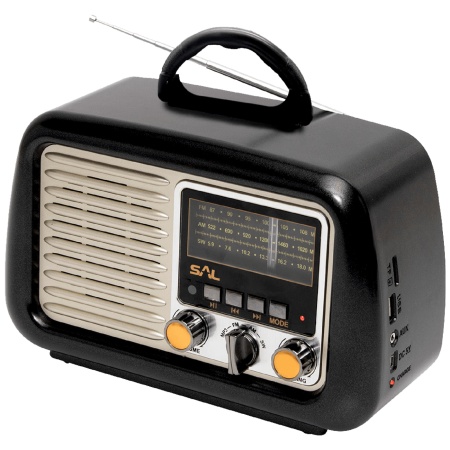 Prenosni retro radio prijemnik RRT2B 3W, FM, USB, microSD, Bluetooth, baterija 1200mAh