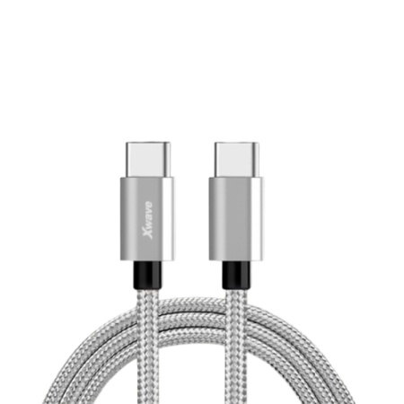 Xwave Kabl Tip-C muški na Tip-C muški 2M 3A 5Gbps,upleteni,tamno sivi