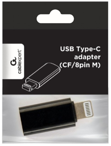 A-USB-CF8PM-01 Gembird USB Type-C adapter (CF/8pin M), black