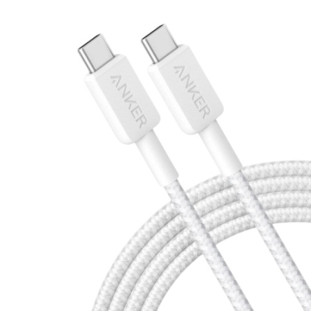 ANKER USB-C to USB-C Cable 6ft 240W Braided White - Img 1