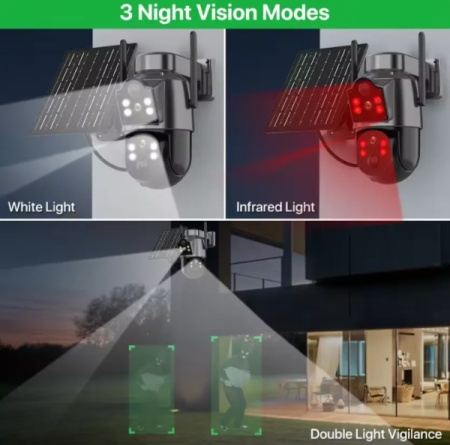 CAM-IP4MP-TQ7 GMB kamera 4MP(2mp+2mp) H.265 EU Solar Camera, 2 Inch, ICSEE App, 2.8mm, IP66