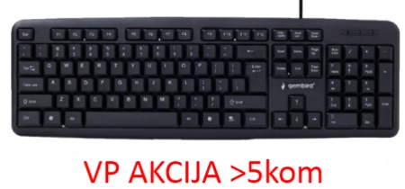 KB-U-103 ** Gembird Standardna tastatura US layout black USB A (291)