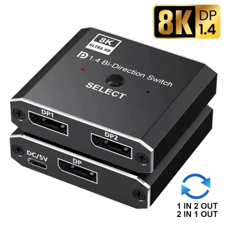 Kettz KT-DP201 Displayport Switch V1.4 2in1 out 1in2 out