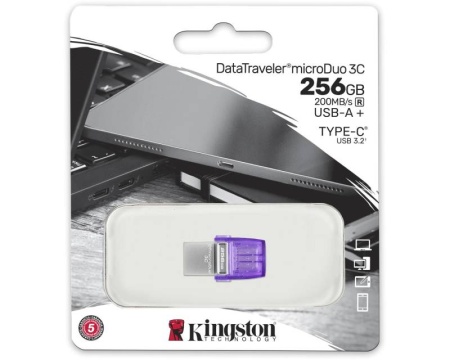 KINGSTON 256GB DataTraveler MicroDuo 3C USB 3.2 flash DTDUO3CG3/256GB