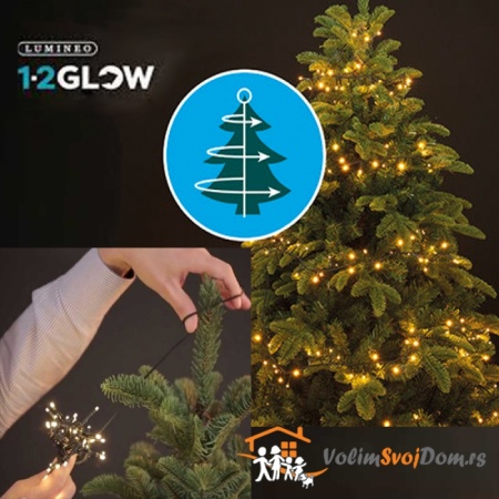 Novogodišnja LED rasveta za jelku 180cm-171L Toplo bela Lumineo 1-2 Glow 495461 - Img 1