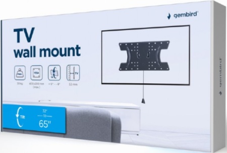 WM-65T-02 Gembird tilt VESA max. 20x40cm 32-65 max.30kg FO