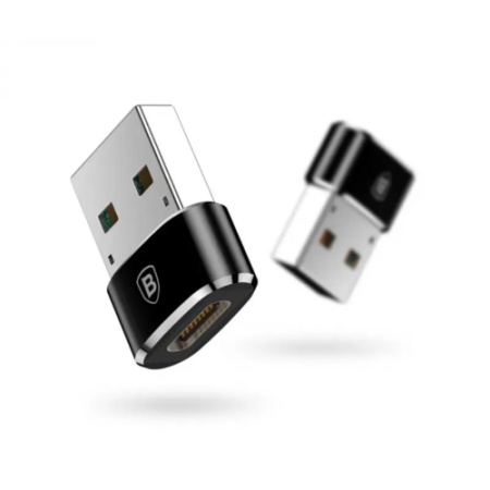 BASEUS Adapter Mini konverter - USB na Type-C ženski CRNI