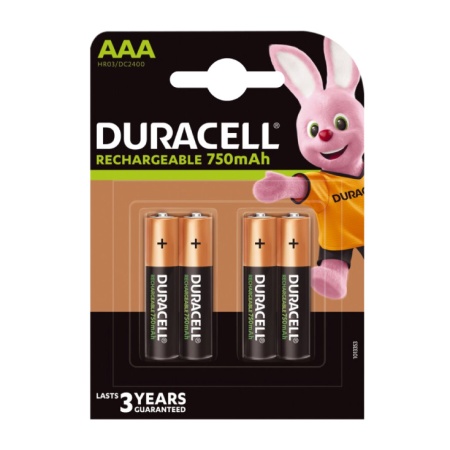 Duracell 750mAh AAA R3 MN2400, PAK4 CK,punjive NiMH baterije (rechargeable Duralock StayCharged 3g)