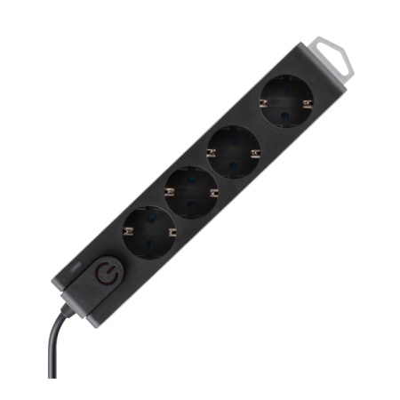 home Produžni kabel sa zaštitom, 4 utičnice, 1.0 mm², 1.5 met - NVT 4K/BK