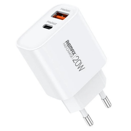 Strujni Fast punjac Kiddy 1xUSB3.0+1 xTIP C 20W RP-U120, beli REMAX